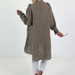 Oversized Leinen Military Blazer - taupe