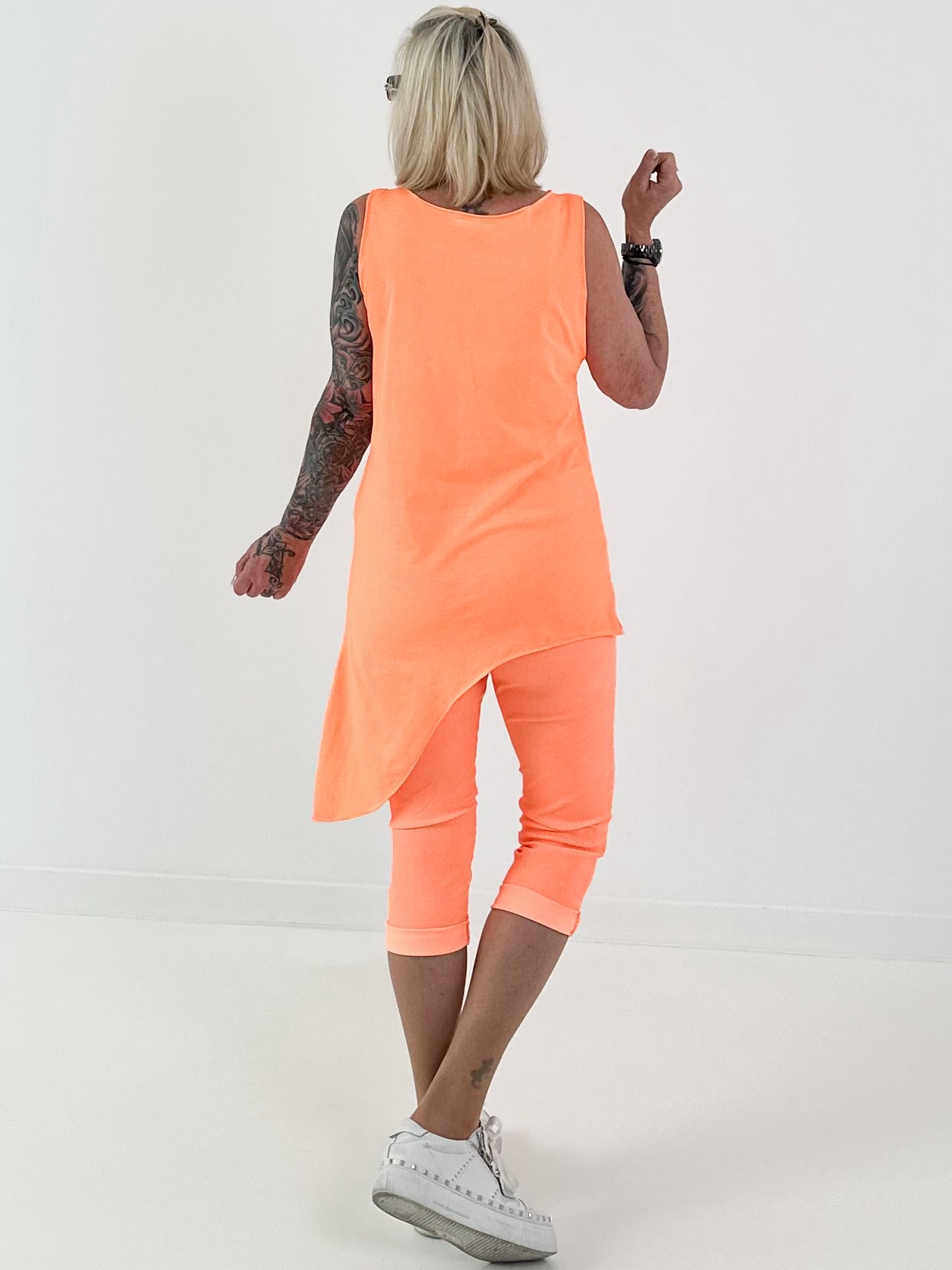 Long Top asymmetrisch - neonorange