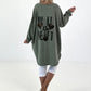 Oversized Shirt with Back Print - Olive