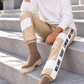 Hose im Materialmix City Statement - beige