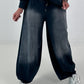 Lässige Sweat Ballonhose im Used-Look - marine