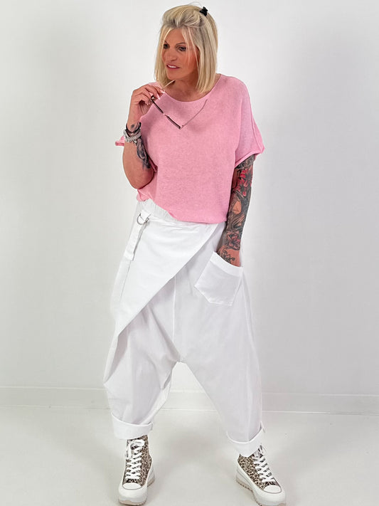 Zomerse trui met korte mouwen - roze