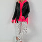 Stylish biker jacket in leather look - black