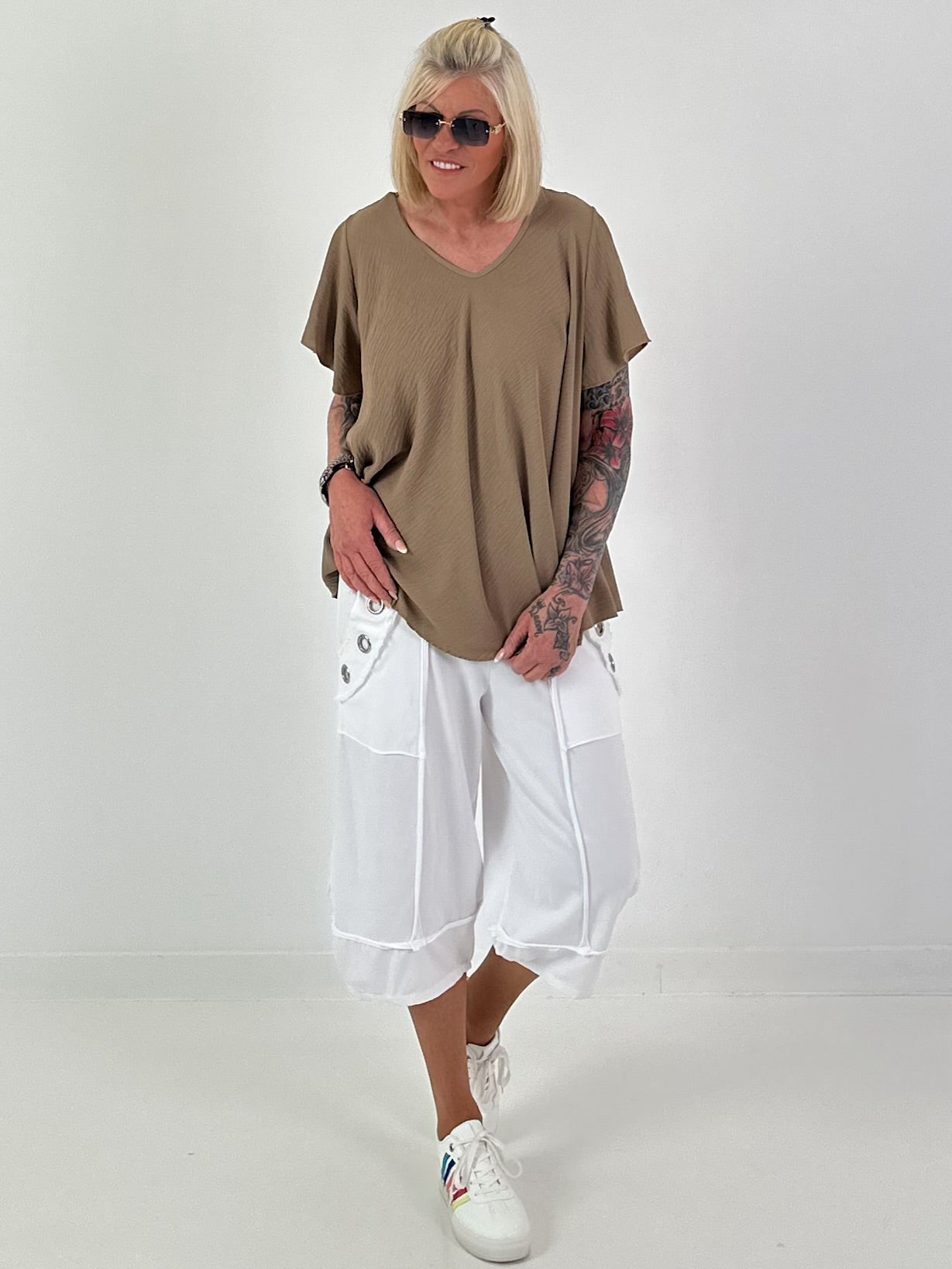 Light Textured T-Shirt - Taupe