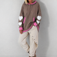 Lässiger Long Hoodie mit Daumenloch und trendigen Herzelemrnten - taupe