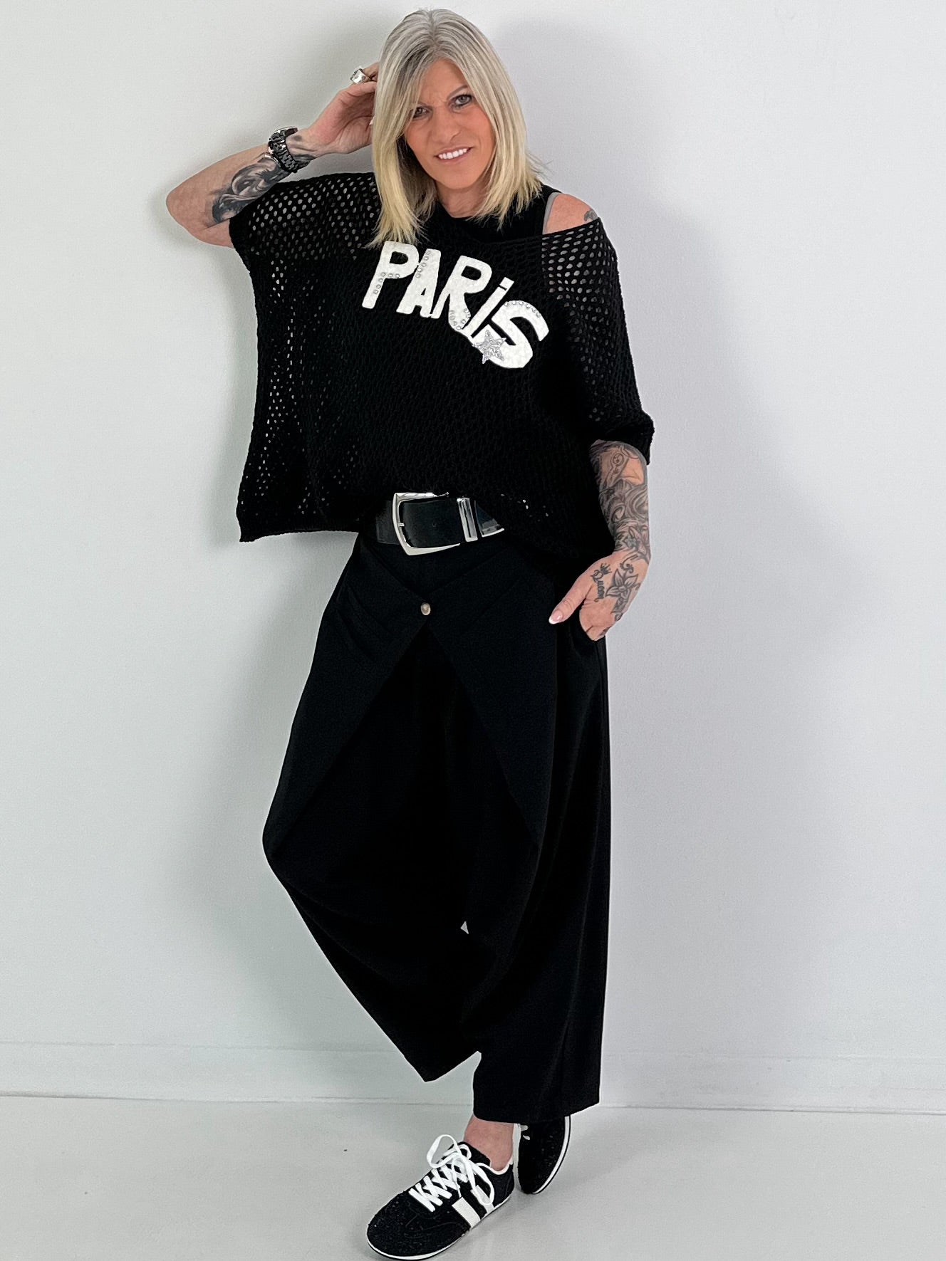 Broek met overknee trui - zwart