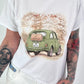 T-Shirt Glitzer Car - weiss-khaki