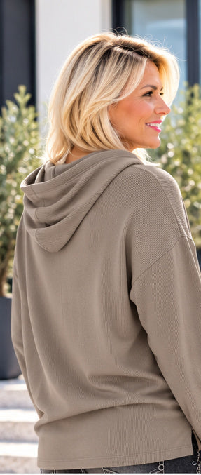 Ripp-Hoodie - taupe