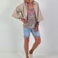 Sommer Crop-Jacke mit halben Arm - beige