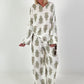 Zweiteiler mit Ornament Print - khaki-creme