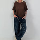 Light sweater with short sleeves - coffee