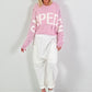 Sweater model "Carpediem" - pink-white