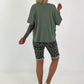 T-Shirt  mit gerafftem Saum - khaki