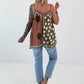 Luftiges Top mit Muster -  oliv - mehrfarbig