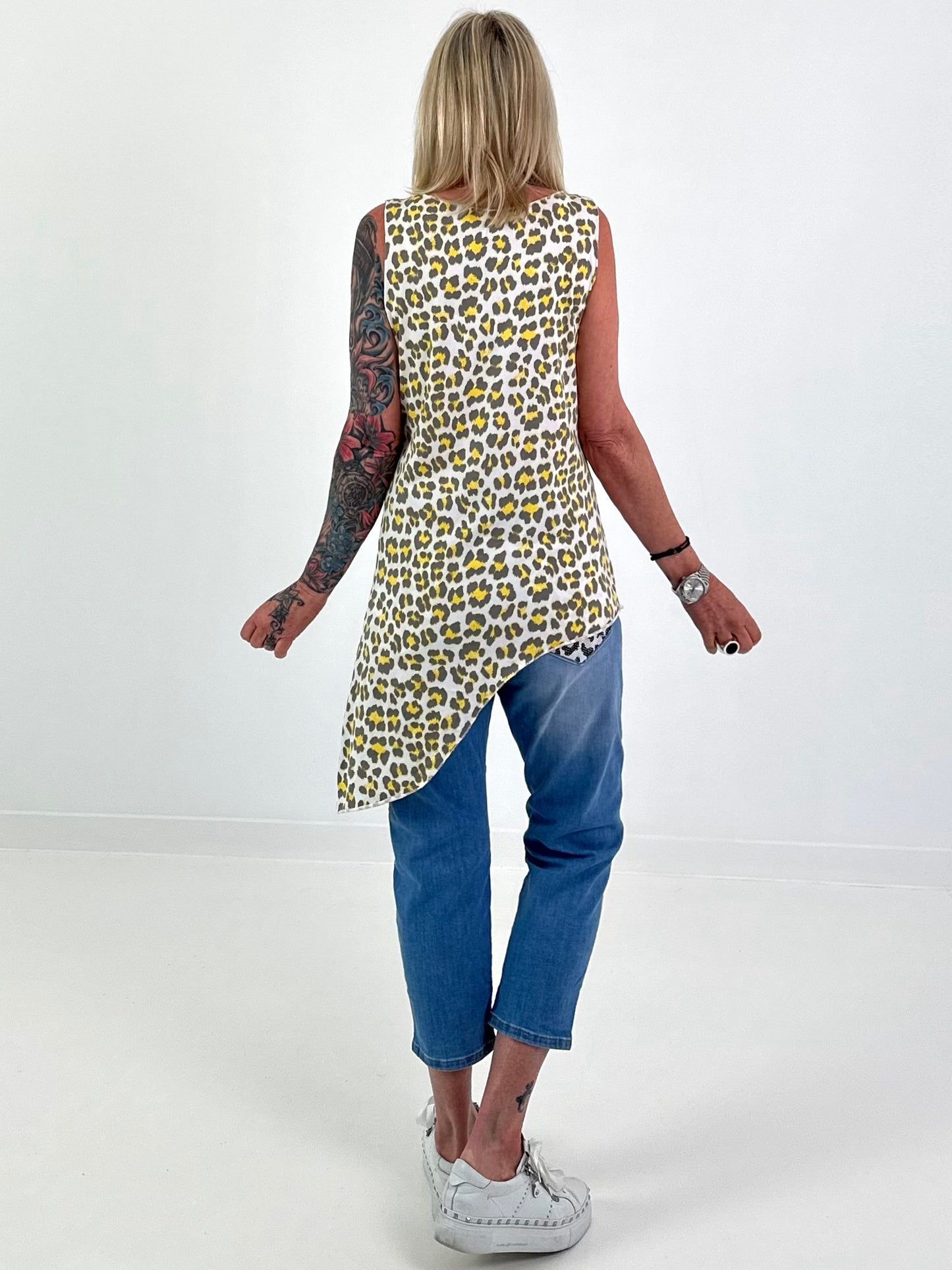 Long Top Leo asymmetrisch - gelb