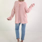 Oversized Strickpullover - rosa