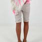 Korte broek met elastische tailleband - beige