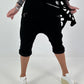Kurze Baggy mit Zipper Details - schwarz