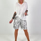 Feinstrick T-Shirt mit V-Ausschnitt - weiss