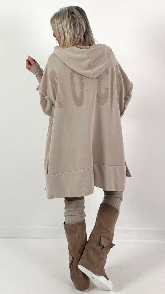 Oversized hoodie model "Rockwave" - ​​beige