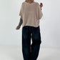 Light sweater with half sleeves - beige
