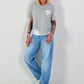 Button-hem jeans - denim