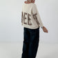 Sweatshirt SWEET mit Leo-Print - beige