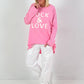 Oversized Shirt Modell "Rock&Love Wave" - rosa
