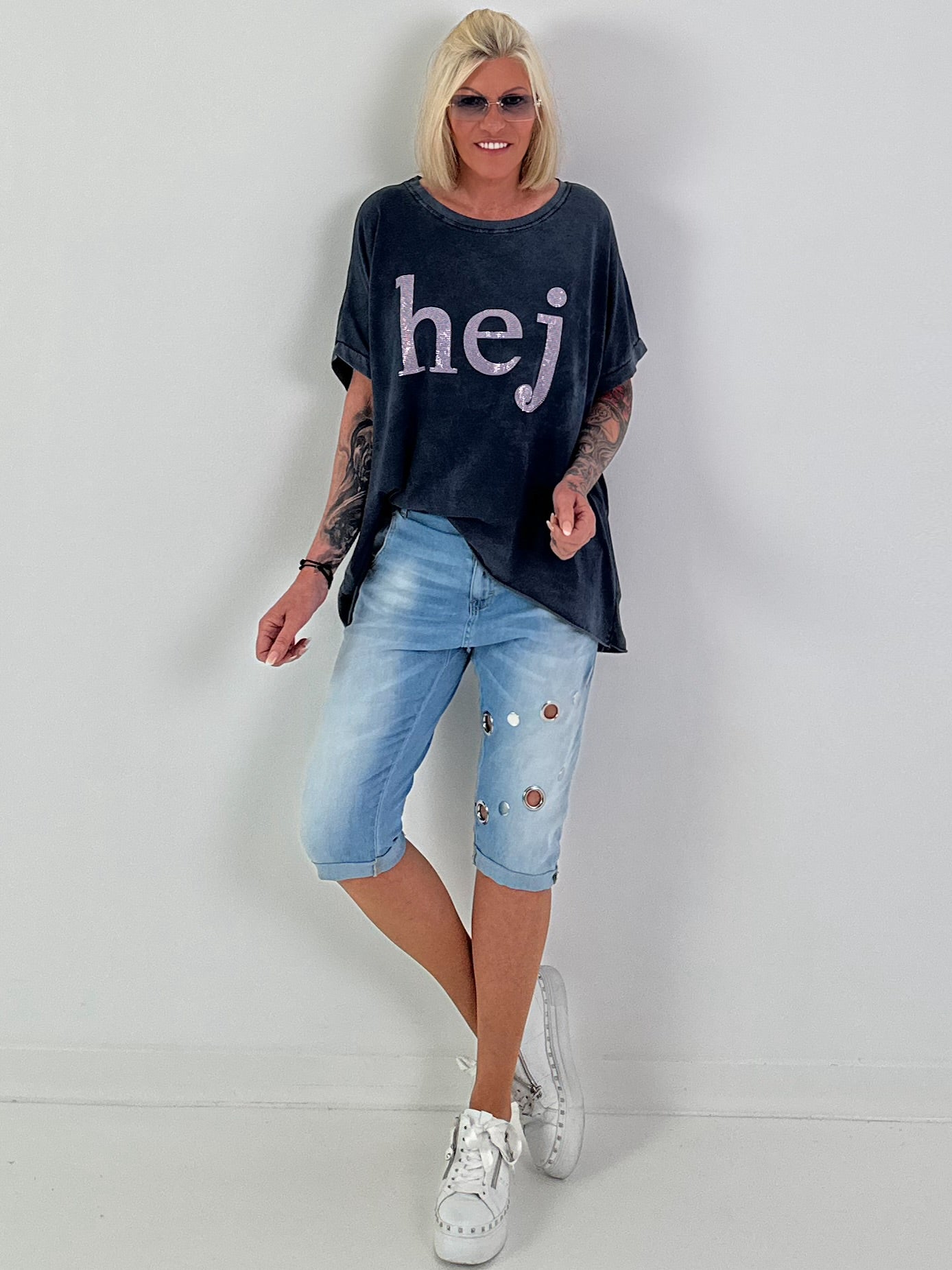 T-Shirt Hej - blau