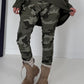 Hose mit elastischem Bund im Camouflage-Look - oliv-mehrfarbig