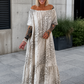 Carmen Sommerkleid mit Muster - beige