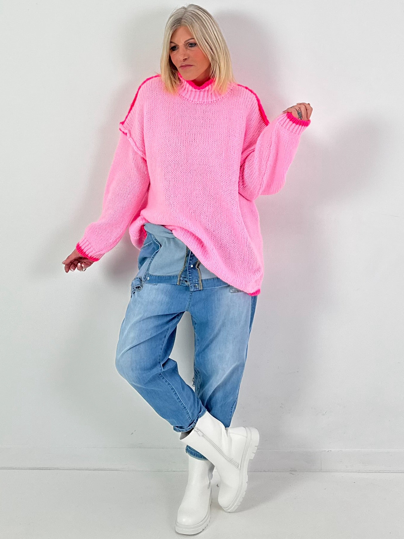 Trui model "Contrast Edge" - roze