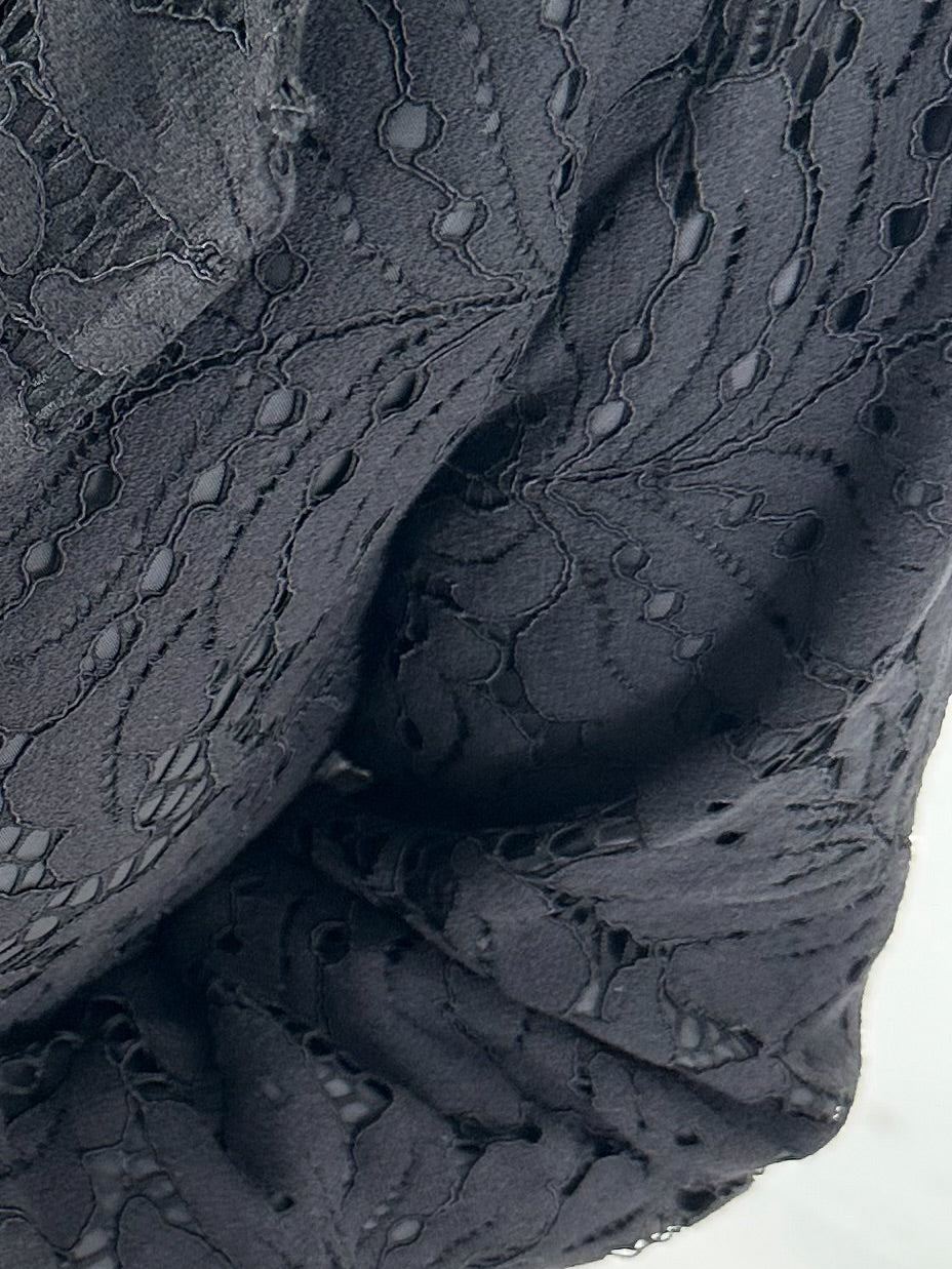 Blazer aus floraler Spitze - schwarz