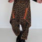 Haremhose im Leo-Print - karamell-mehrfarbig