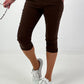 Capri Pants with Tie - chocolate