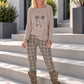 Pullover mit Strass-Comic-Motiv - taupe