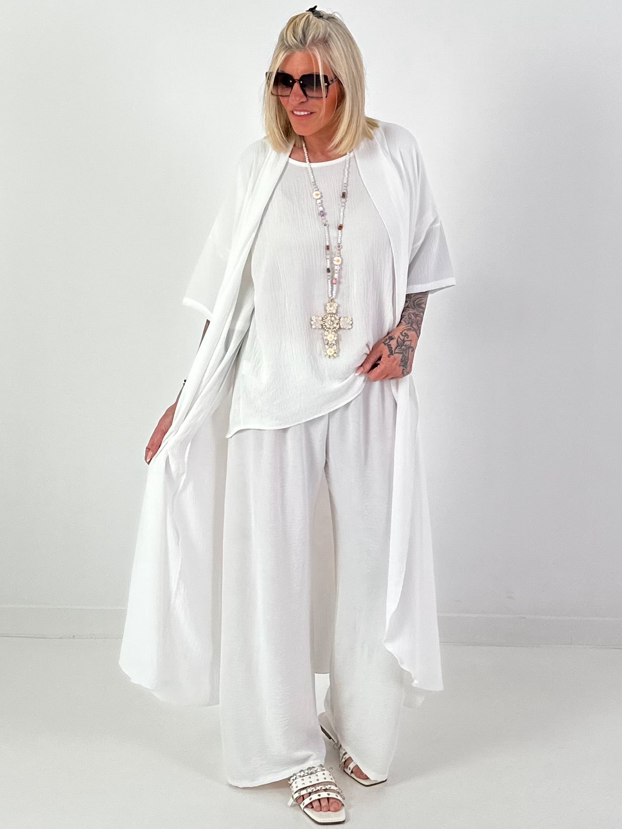 Lightweight Long Coat - White
