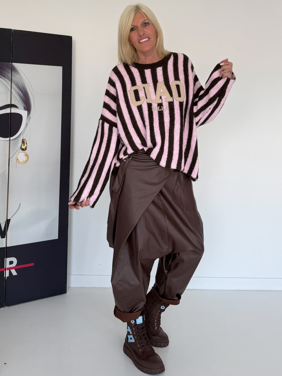 Oversized Pullover Ciao Bella - rosa-mokka