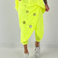 Stylische Hose im Knit-Look - neongelb