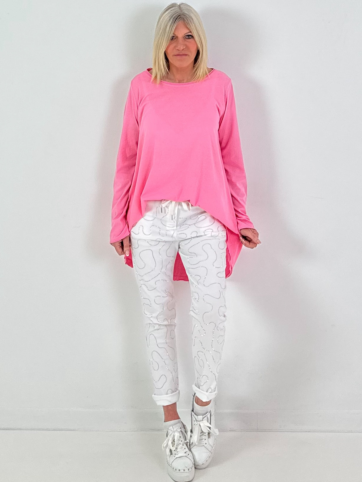 Oversized Shirt "Modell "Easy Flow" - rosa