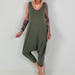 Jumpsuit mit Nieten - oliv