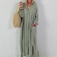 Linen dress - khaki