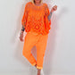 Häkelshirt mit Top - neonorange
