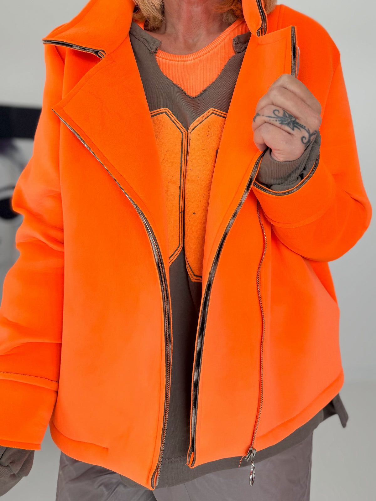 Biker Jacke - neonorange