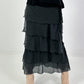 Long tiered skirt - black