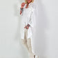 Long linen blouse with eyelet embroidery - white