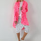 Oversized Leinen-Military Mantel Leo - weiss-neonpink-neonorange