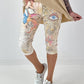 Capri Hose mit Allover-Print - gelb-beige-mehrfarbig