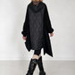 Oversized jacket in a mixed material design - black