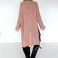 Long Strickpullover - rosa